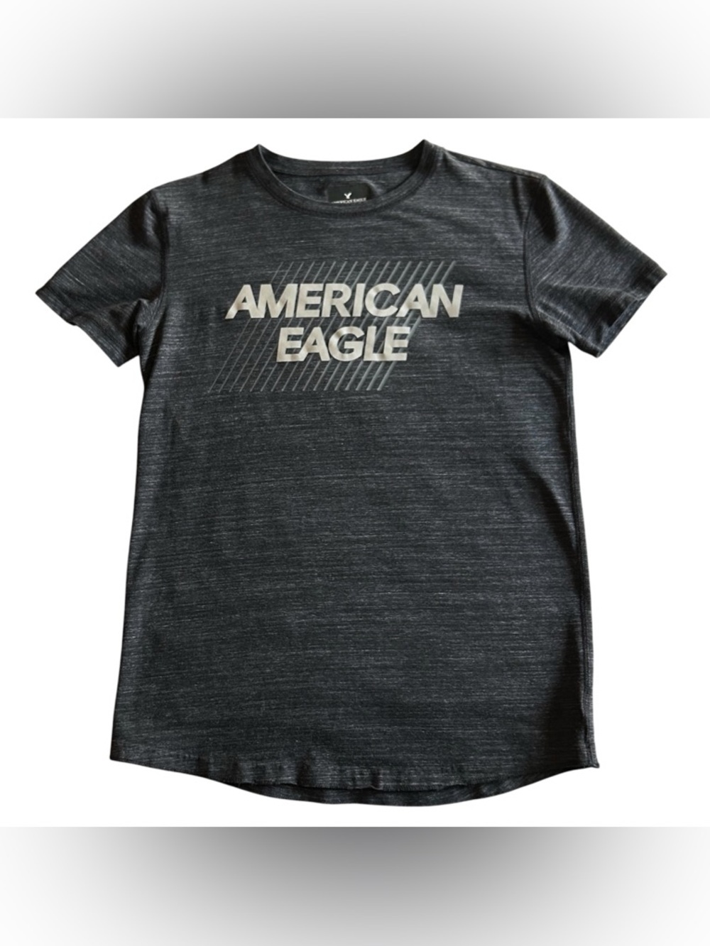 American Eagle Graphic Logo T-Shirt Casual Streetwear Charcoal Grey Men’s Small